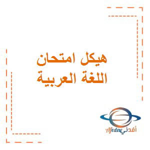 هيكل إمتحان اللغة العربية الصف الرابع الفصل الأول