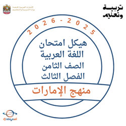 هيكل امتحان اللغة العربية للصف الثامن الفصل الثالث 2026