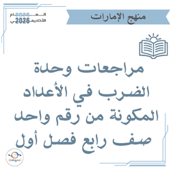 مراجعات وحدة الضرب في الأعداد المكونة من رقم  صف رابع فصل 1