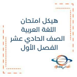 هيكل اللغة العربية الصف الحادي عشر الفصل الأول منهج الإمارات