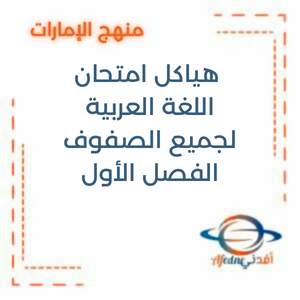 هياكل امتحان اللغة العربية لجميع الصفوف لامتحان الفصل الأول