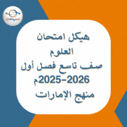 هيكل امتحان العلوم صف تاسع عام فصل أول 2025-2026م الإمارات هيكل امتحان العلوم صف تاسع عام فصل أول 2025-2026م الإمارات