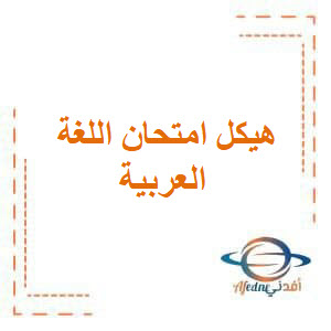 هيكل امتحان اللغة العربية صف تاسع فصل ثاني