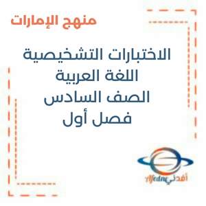 الاختبار التشخيصي اللغة العربية السادس فصل أول في الإمارات