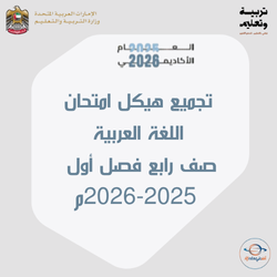تجميع هيكل امتحان اللغة العربية صف رابع فصل أول 2025-2026م