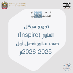 تجميع هيكل العلوم انسبير صف سابع فصل أول 2025م الإمارات
